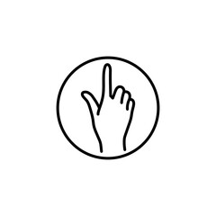 Hand color line icon. Sense of touch