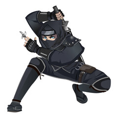 Female Ninja Manga Character for Comics in Vector © Syahwiza