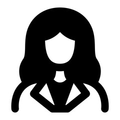 Businesswoman Glyph Style Icon  vector design and illustration template