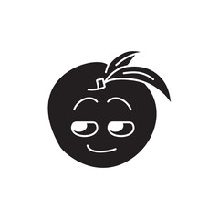 Obraz premium Lustful peach color line icon. Mascot of emotions