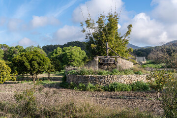 Old stone irrigation ditch in disuse