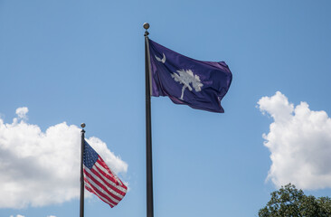 Flag of South Carolina and the USA