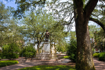 landmark in summer Savannah, Georgia, USA