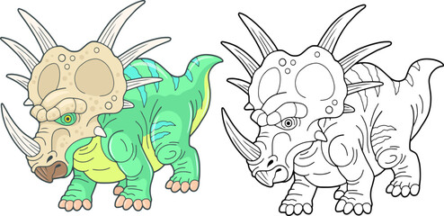 prehistoric dinosaur styracosaurus, illustration design