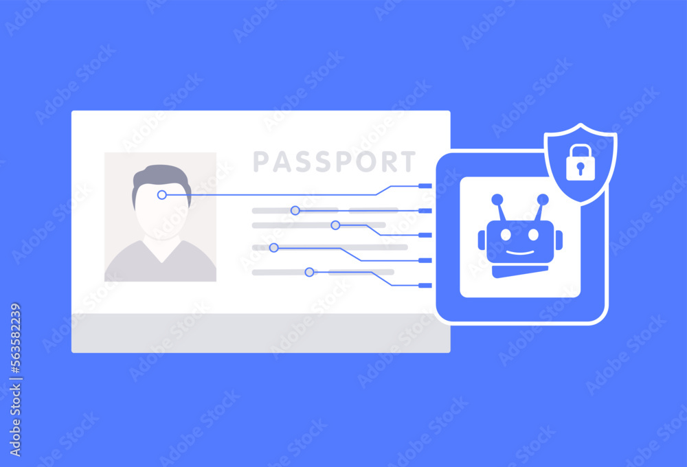 Poster increasing use of ai in travel and border control, aml, kyc, emphasizing the importance of secure id