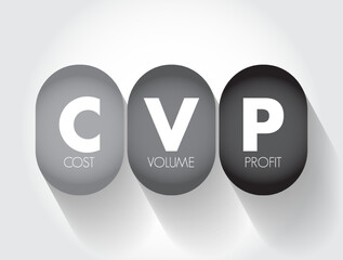 CVP Cost Volume Profit - managerial economics, form of cost accounting, acronym text concept background