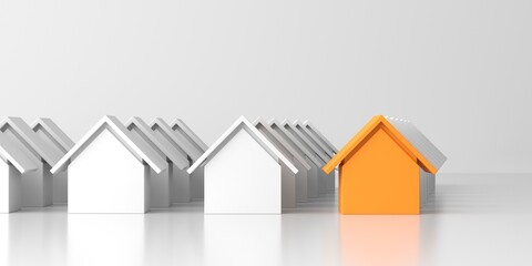 Unique house among other houses