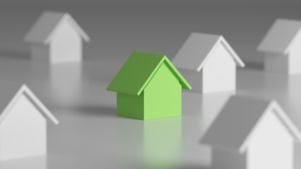 Unique house among other houses