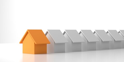 Fototapeta premium Unique house among other houses