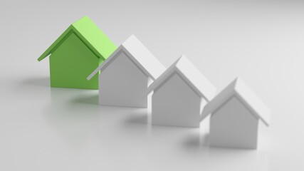 Unique house among other houses