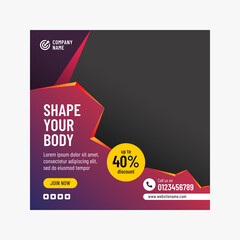 Fitness training social media banner