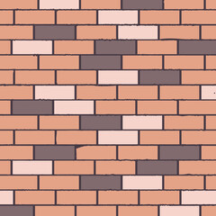 Brick house. Brick wall. Wallpaper. Brick interior. Pattern. Retro brickwork. Background.