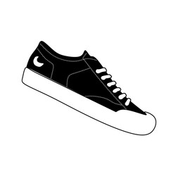 black and white shoe vector design illustration