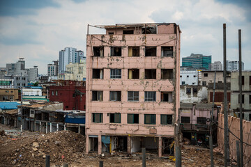 abandoned building in the city