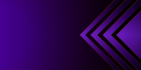 Fototapeta premium 3D gradient abstract background. Purple arrowhead right triangle. Design element for template, card, cover, banner, poster, backdrop, wall. Vector illustration.