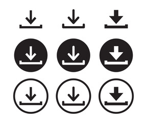 Simple shape file download icon set for website or app.