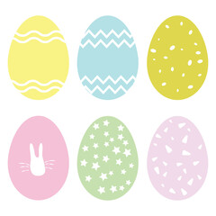 Set of Eatser eggs in trendy color. Vector illustration