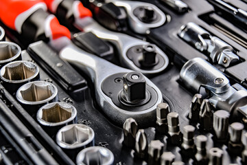 Composition with a variety of metal tools