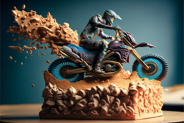 Giant motocross cake AI generated
