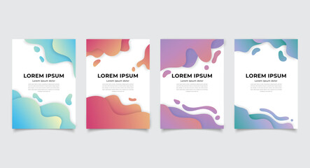 Vector Liquid Abstract Gradient Shapes banner collection
