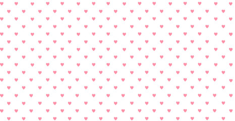 White background with pink hearts print background vector illustration.