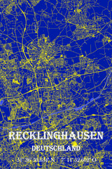 Abstrakte  moderne Stadtkarte Recklinghausen