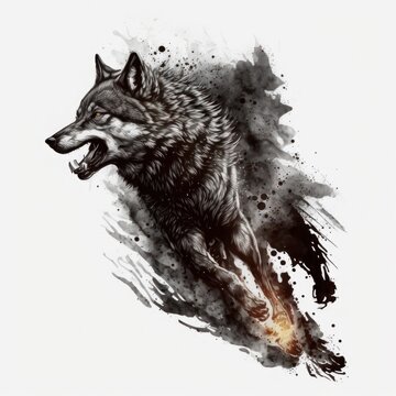Wolf with dreamcatcher illustration Gray wolf Dreamcatcher Tattoo Drawing  Wolf Avatar ink white animals png  PNGWing