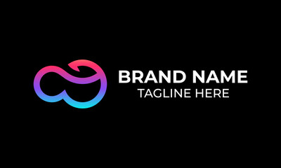 metaverse virtual logo with infinity gradient color for futuristic design art