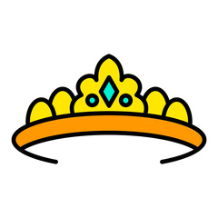 Diadem Filled Line Icon