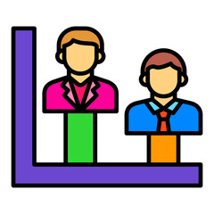 Bar Chart Filled Line Icon