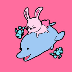 kawaii cartoon bunny sticker 