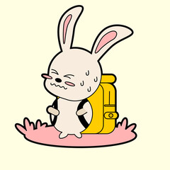 kawaii cartoon bunny sticker 