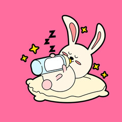 kawaii cartoon bunny sticker 