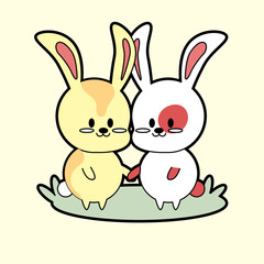 kawaii cartoon bunny sticker 