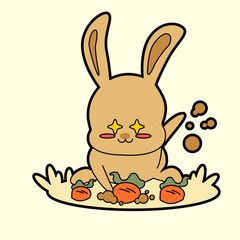 kawaii cartoon bunny sticker 