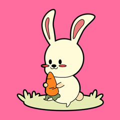 kawaii cartoon bunny sticker 