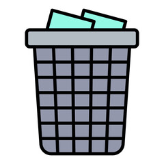 Paper Bin Filled Line Icon