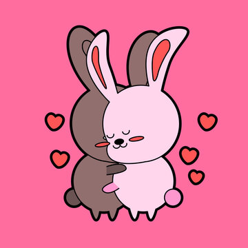 kawaii cartoon bunny sticker 