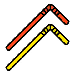 Plastic Straw Filled Line Icon