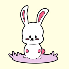 Fototapeta premium kawaii cartoon bunny sticker 
