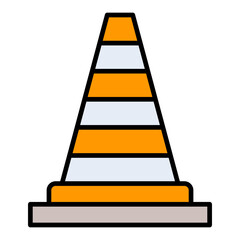 Traffic Cone Filled Line Icon