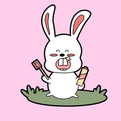 kawaii cartoon bunny sticker 