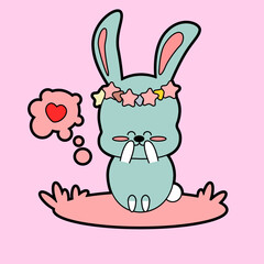 kawaii cartoon bunny sticker 