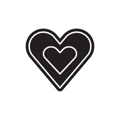 Hearts slot color line icon. Gambling casino.