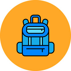 Backpack Multicolor Circle Filled Line Icon