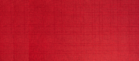 Red rough linen fabric texture, background banner with copy space for advertising shopping, sales,...