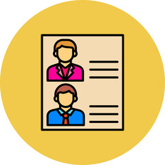 Candidates Multicolor Circle Filled Line Icon