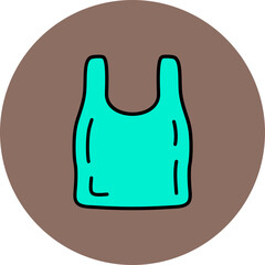 Plastic Bag Multicolor Circle Filled Line Icon