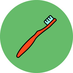 Toothbrush Multicolor Circle Filled Line Icon