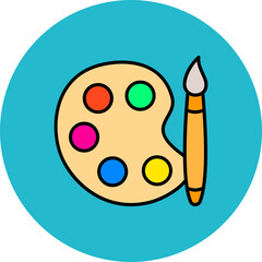 Color Palette Multicolor Circle Filled Line Icon